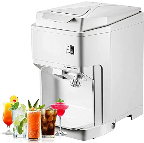 DEHIWI 250W Tritaghiaccio Elettrico Professionale,200 kg/h Macchina Tritare Ghiaccio Elettrico Ice Crusher Finezza del Ghiaccio Regolabile,per Frullati Frappè Bevande Gelato,110V