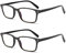 COJWIS Lesebrille 2 Pack Blaue Licht Blockieren Brille Federscharnier Anti Schwindlig Damen und Herren Leicht Brillen (2 Schwarz, 1.00, multiplier_x)