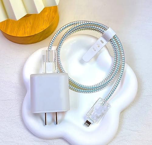 USTIYA Case Cute Cable Protector for iPhone Charger Phone Wire Saver for iPhone 11 12 13 14 15 16 Pro Max Plus Charger 18W 20W (Transparent)