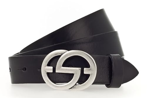 Vanzetti Leder Gürtel Full Leather Buckel Belt W110 Black schwarz