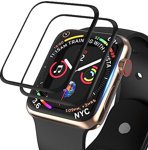 [2 Stück] Compatible avec Apple Watch Series 6/5/4/SE Protection Écran, Apple Watch 40mm Ultra Mince Protection Écran Verre trempé, 3D Couverture Complète, Sensible au Toucher [Anti Rayures] 40MM