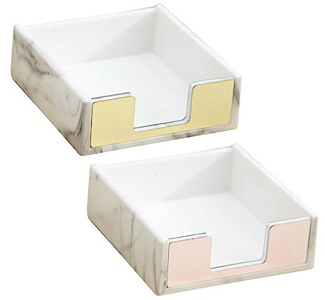 Operitacx Kosmetiktablett 2 Stück Notizbox Transparenter Notizblock Klares Tablett Büro-Notizblock Acryl -Organizer Postnotizen Memo-Halter Acryl-Aufbewahrungshalter Desktop-Organizer