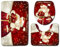 shouzhigo Christmas Santa Claus and Snowman Toilet Seat Cover and Rug Decorations Toilet Seat Lid Cover & Tank Cover Bath Mat,3PCS (C)