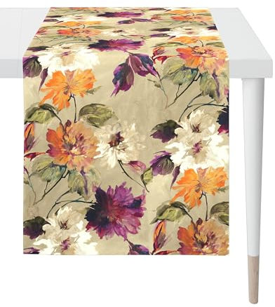 APELT Tischwäsche HERBSTZEIT 5600 Fb. 30 beige, Größe:Tischläufer 48 x 140 cm