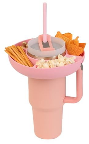 MUWIGO Stanley Cup - Bandeja para aperitivos, mejora tu vaso Stanley de 40 onzas con asa con la mejor solución para bocadillos, bandeja reutilizable para aperitivos, disfruta de aperitivos sobre la