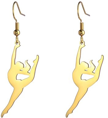 Amaxer Gymnastik Ohrringe für Mädchen Turner Geschenke Herz Gymnastik Schmuck Inspirierende Gymnastik Team Geschenke Statement Dangle Drop Ohrringe Schmuck Geschenk (Gymnastik Styling 9-G)