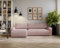 MKS Meble Cord Stoff, Cord Couch, Sofa mit Schlaffunktion und Bettkasten, Schlafsofa Cord, Couchgarnitur Ecke Bettcouch, Cord Stoff - Argos - Rosa Cord