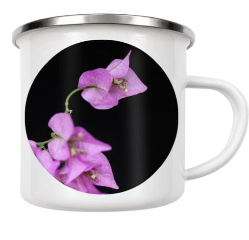 artboxONE Emaille Tasse Botanische Serie Bougainville von Wundertüte - Emaille Becher Natur