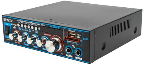 DSYOGX Amplificador estéreo digital Mini HiFi Bluetooth o amplificador de potencia estéreo o amplificador, amplificador FM, amplificador completo con función de mando a distancia