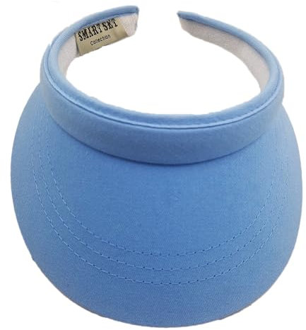 Sombrero Viseras Mujer Verano de Paja Vacío con ala Grande Gorra Pamela de Sol Playa Viaje Vacaciones (FR/ES, Letras, M, Visera Azul Claro)