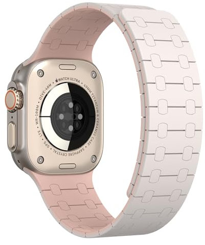 TINICR Armband Kompatibel mit Apple Watch Armband 49mm 45mm 44mm 42mm 41mm 40mm 38mm Damen Herren, Magnetische Silikon Solo Loop Sport Armbänder für iWatch Ultra 2/Ultra/SE/9/8/7/6/5/4/3/2/1