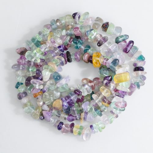 260pcs Fluorit Perlen zum Auffädeln Kristall Edelsteine Steine Perlenset für Armbänder Schmuck Selber Machen set Ketten Ohrringe Crafting Natürlichen Gebohrt 5-8mm