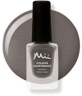Mii Colour Confidence Quick Dry Nail Polish | Long Lasting & Fast Drying | Strengthening Nail Polish with Nourishing Formula | 14ml | Special Guest, Metallic Grey