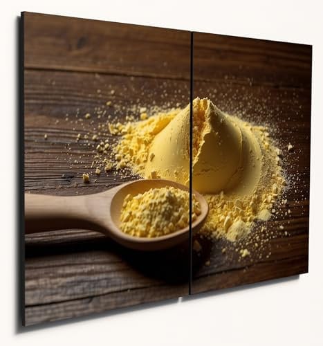 The Plum Penguin Butter Powder Paint Spoon Wooden Table Wall Art - Dual A4 6mm MDF Wood Print Decor