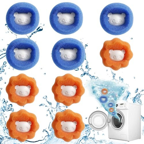dellyy Pack de 10 Atrapa Pelos Lavadora, Atrapa Pelos Lavadora Mascotas, Atrapapelos Mascota Lavadora, Bolas Atrapa Pelos para Lavadora, Bolas para Lavadora, Evita Que la Ropa se Enrede