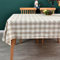 Yofori Nappe Vichy Rectangulaire en Coton Mélangé, Nappe à Carreaux Lavable pour Salle à Manger, Jardin, Fête, Maison (Beige, 135 x 220 cm)