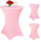 3 Stück Stehtisch Hussen 80cm,Hussen Stehtische Rosa für Ø 80-85 cm Stehtische und Bistrotische, Stretch-Tischdecke mit Fußtaschen für Hochzeit Geburtstagsfeier Bankett(80 cm, Rosa)