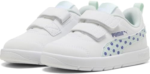 Puma COURTFLEX V3 Dotty V INF, Damen Sneaker, Puma White-Peaceful Blue,