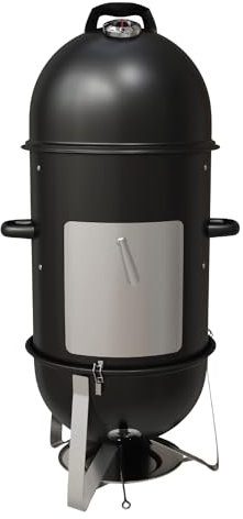 GasOne CSM-18 - Affumicatore verticale a carbone, 45,7 cm, resistente, multiuso, barbecue a carbonella per esterni, facile montaggio, 1 griglia per porta di accesso con affumicatore