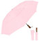 ECOHUB Regenschirm Automatik Groß Sturmfest, Taschenschirm mit Belüftetes Doppel-Schirmdach & Holzgriff, Schirm Recycelter PET, Regenschirm für Herren Damen(Rosa)