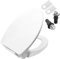 SS114 länglicher Toilettensitz, langsames Schließen, kompatibel mit TOTO SS113/SS154/SS224/SS204, traditioneller, länglicher, robuster WC-Sitz mit WC-Sitzschrauben und Mutter, Baumwolle, Weiß