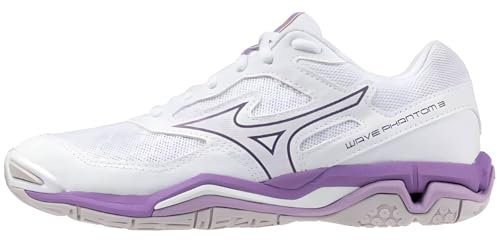 Mizuno Wave Phantom 3 Damen Hallenschuhe White Patrician Purple/Quitte - 40.5 EU