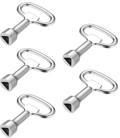 SZZHIYONG 5 Pcs Clé Triangulaire en Métal, Outil Polyvalent pour Compteurs et Armoires, Clé Universelle Gaz/Eau/Électricité, Accessoire pour Boîtiers Techniques et Coffrets de Comptage