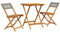 3-TLG. Bistro-Set Grau Poly Rattan und Massivholz,3281755