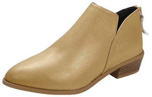 Stivali da donna alla moda da donna stivali corti da donna tacco corto stivali da donna stivali alti alla coscia taglia 12 polpaccio largo, Oro, 39.5 EU
