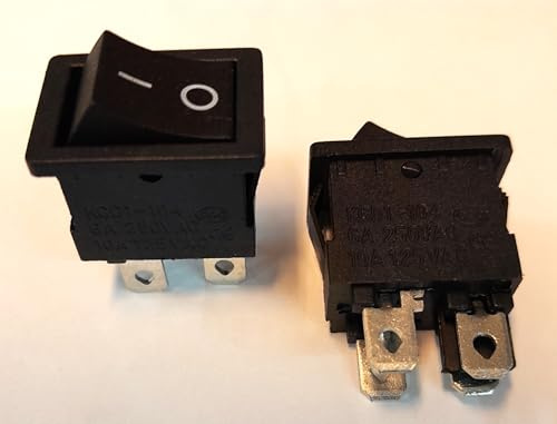 Interruptor de 2 posiciones 6A 250 Vac 15 x 21 mm 4 pines KCD1-104, juego de 2 piezas
