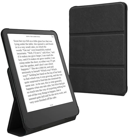 kwmobile Cover per Amazon Kindle Paperwhite (2024)/Colorsoft Cover - Custodia eBook Reader Verticale - Case eReader in Pelle PU - Chiusura Magnetica - Nero