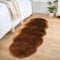 AIMECO kunstfell Teppich Faux Lammfell Schaffell Teppich Flauschiger Haarig Wohnzimmer Deko Weicher Fell Carpet für Stühle Sofa Schlafzimmer Kinderzimmer. Braun 60 x 160 cm