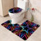 Bad Teppiche Set Blaue Violette Sterne Badezimmerteppich Waschbar WC Vorleger mit Ausschnitt und WC Deckelbezug 3 Teilig Badematte rutschfest Toilettensitzbezug Badgarnitur 50x80 cm