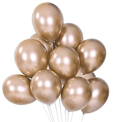 Gleemix Luftballons Metallic Champagner Gold, 20 Stück 10 Zoll Helium Ballons, Goldene Hochzeit Deko Ballons für Geburtstag, Hochzeit, Verlobung, JGA Deko