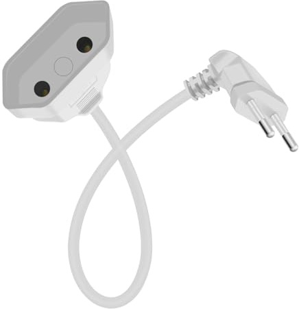 YINGAYOU 90 Grad Eurostecker Verlängerung 2,5 A 250 V Euro Verlängerungskabel Kurz Verlängerungskabel Eurostecker, für Haushaltsgeräte Computer TV Monitor Beamer Lampe (Weiß, 0.3)