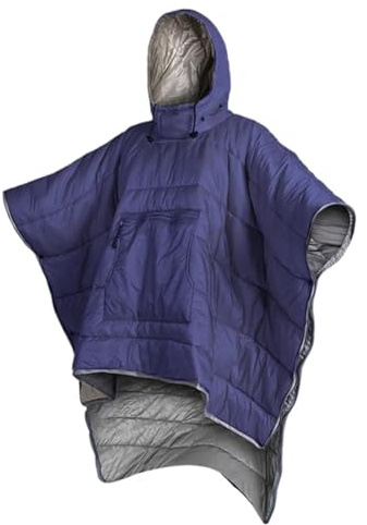UBOHUZ Outdoor Wearable Cloak Sleeping Portable Warming Light-Weight Cotton Winter Camping Travel Für Wanderungen(Dark Bluen)