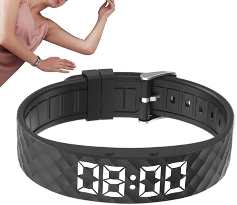 Bracciale sveglia - Silicone 2,44x1,65x0,94 cm | Braccialetto per il risveglio silenzioso | Bracciale con allarme vibrante regolabile, per donne uomini adulti ragazze bambini anziani anziani viaggi