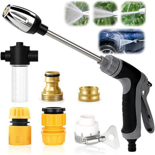 Aquoxis Pressure Washer, Pressure Power Washer, 360° Rotating, Adjustable Nozzle Pressure Washer Attachment, Universal Garden Cleaning Sprayer for Car, Patio, Driveway & Outdoor Cleaning