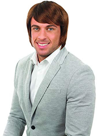 Fun Shack Braune Perücke Mann Kurz, Kurzhaarperücke Herren, Männer Perücke Kurz, Perücke Herren Braun, Perücke Männer Braun, Boybands Cosplay Perücke, Perücken Herren Fasching