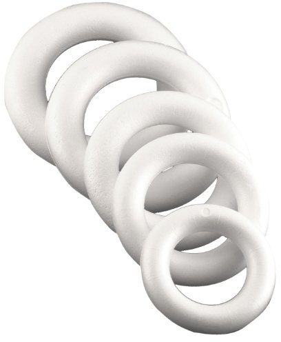 Unbekannt Styropor Ringe, 5 Stück, 12 cm, Vollmaterial / 5 Stück