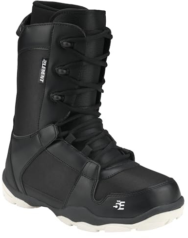 5th Element ST Lace and Dial Snowboard Boots for Men - Black Compatible with Strap Snowboard Bindings- Waterproof Liners -All Mountain Snowboarding Men Size (Black 25, 14.0)