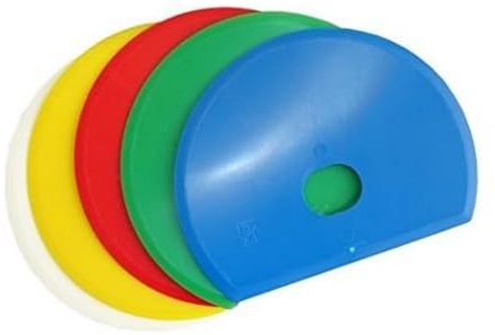FBK 81915–4 Schaber flexibel, für Teig rund mit Loch, 160 x 125 x 1,65 mm, gelb