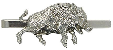 Krawattennadel Wildschwein aus Zinn (Pewter) von Hand Gegossen