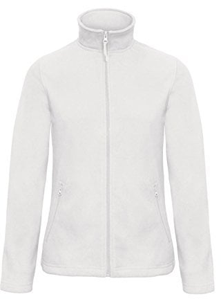 B&C: Ladies` Micro Fleece Full Zip ID.501 Women FWI51, Größe:XL;Farbe:White