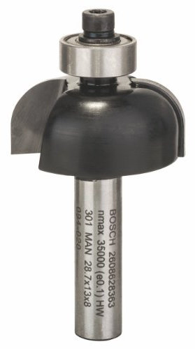 Bosch Professional Zubehör 2608628363 Hohlkehlfräser 8 mm, R1 8 mm, D 28,7 mm, L 13 mm, G 54 mm