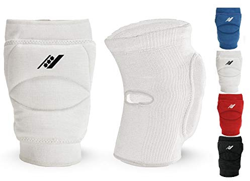 Rucanor Smash Knieschoner, 2 Stück Knieschutzer für Sport, Kniepolster mit Seitenaufprallsystem, Polyster, Unisex, M, Weiß
