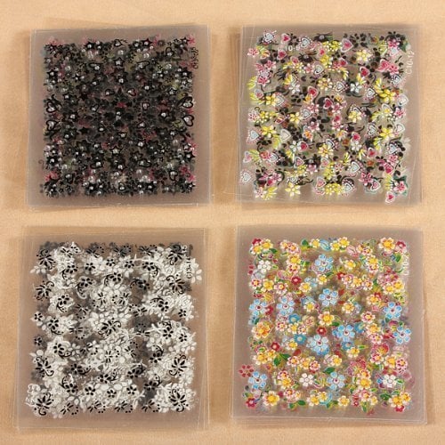 40 sheets 3D Mix Painted Nail Art Sticker Tip Decal Decorations + 10 free