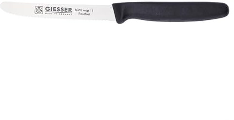 Giesser depuis 1776 - fabriqué en Allemagne - Couteau à tomates noir, lame 11 cm, antidérapant, petit couteau utilitaire lavable au lave-vaisselle, inoxydable