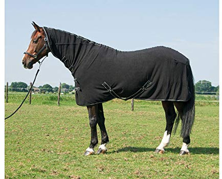 Harry's Horse Fleecedeken Deluxe met Hals, Farbe:schwarz, Größe:215cm