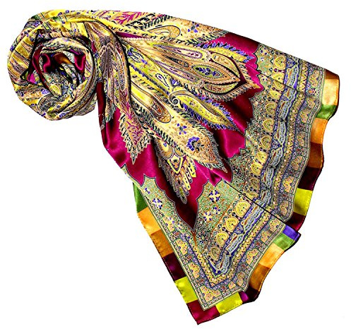 Lorenzo Cana Marken Seidentuch Damentuch aus 100% Seide Barock mit Paisleymuster Tuch Schal Markentuch